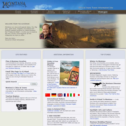 Montana state tourism website: 2007