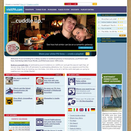 Pennsylvania state tourism website: 2007