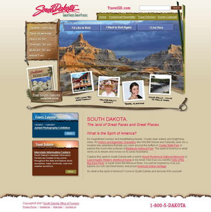 South Dakota state tourism website: 2007