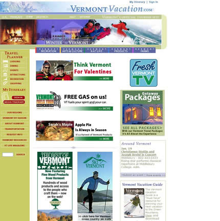 Vermont state tourism website: 2007