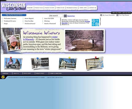 Wisconsin state tourism website: 2007