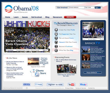 Barack Obama 2008 US presidential election website