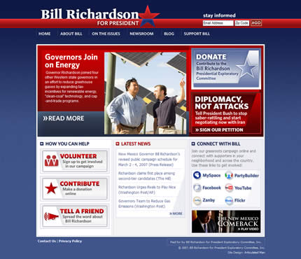 Bill Richardson 2008 US presidential election website