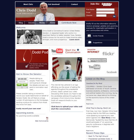 Chris Dodd 2008 US presidential election website