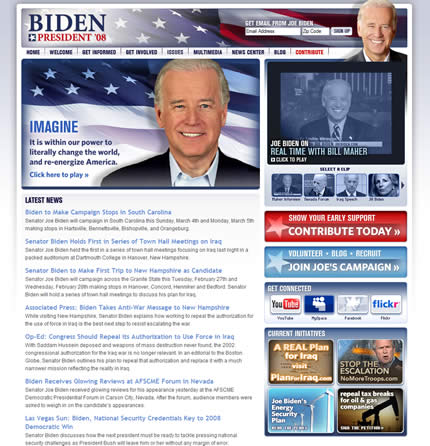 Joe Biden 2008 US presidential election website
