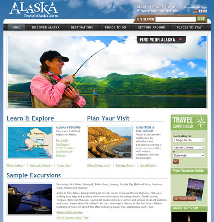 Alaska state tourism website: 2009