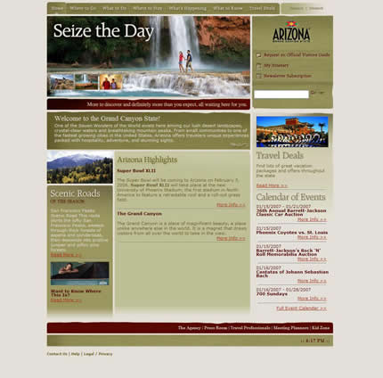 Arizona state tourism website: 2007