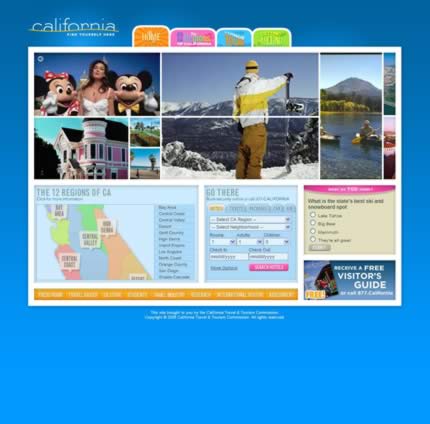 California state tourism website: 2007