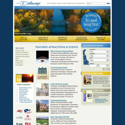 Delaware state tourism website: 2007