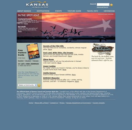 Kansas state tourism website: 2007