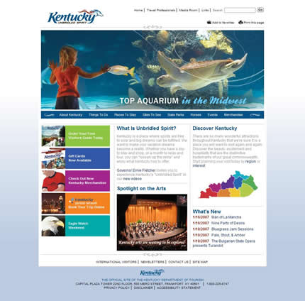 Kentucky state tourism website: 2007