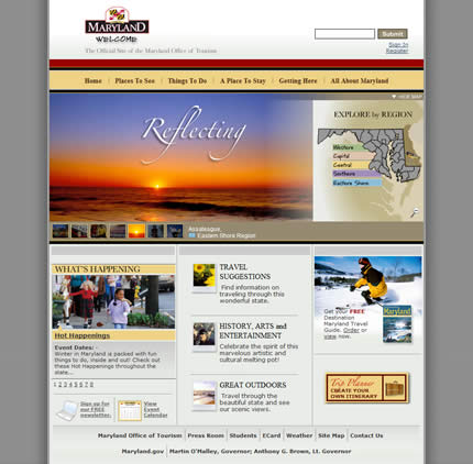 Maryland state tourism website: 2009