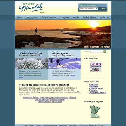 Minnesota state tourism website: 2007