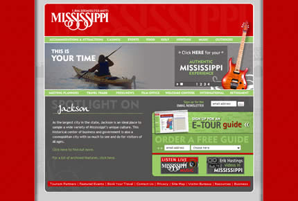 Mississippi state tourism website: 2009