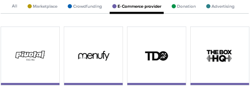 Our Customers page organized by industry