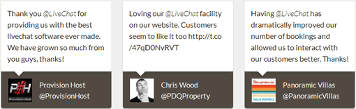 Our Customers page testimonials