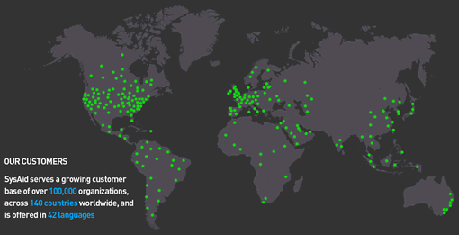 Our Customers page world map example