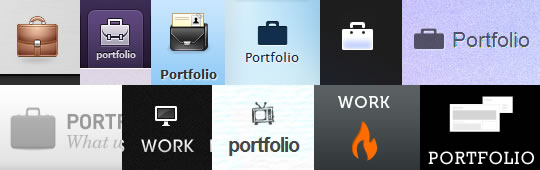Portfolio navigation icon examples