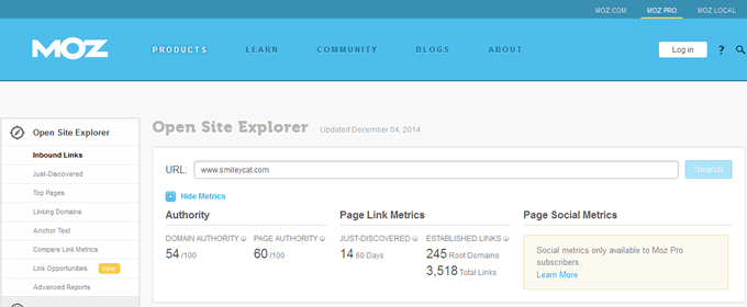Open Site Explorer