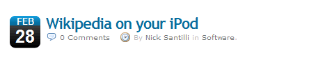 The Apple Blog headline typography example