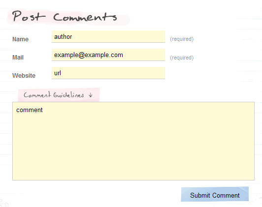Web Designer Wall comment form design example